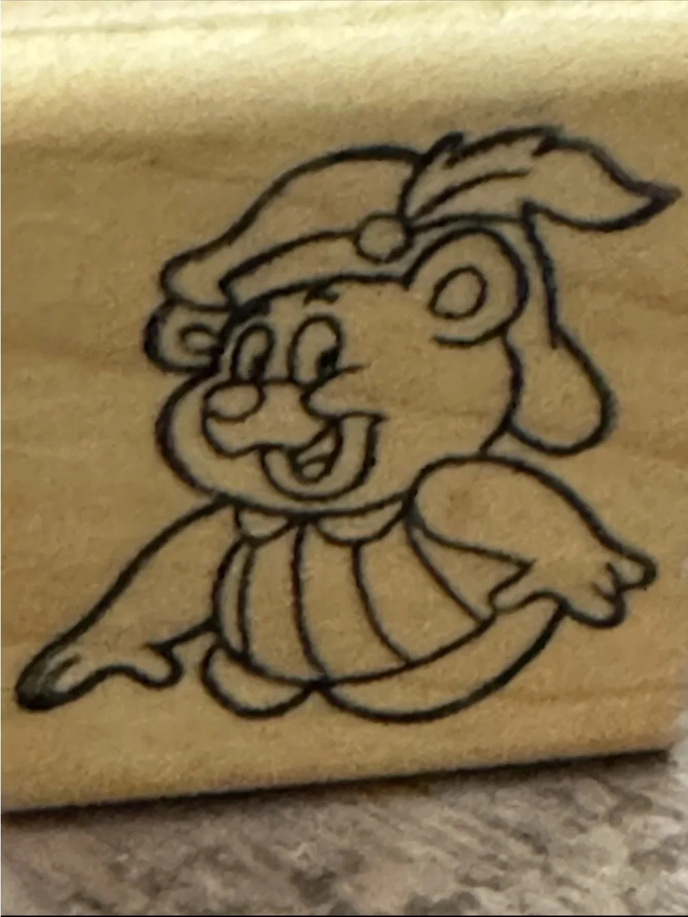Vintage Disney TV Cartoon Adventures of Gummie Bears Cubbi Wood Rubber Stamp